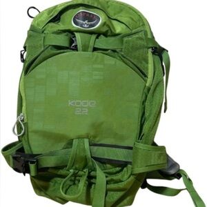 Osprey green Kode 22 backcountry ski backpack